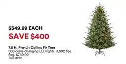 Michaels 7.5 ft. Pre-Lit collins Fir Tree offer