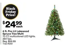 Michaels 4 ft. Pre-Lit Lakewood Spruce Tree Multi offer