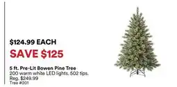 Michaels 5 ft. Pre-Lit Bowen Pine Tree offer