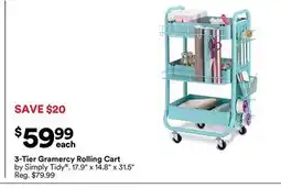 Michaels 3-Tier Gramercy rolling cart by Simply Tidy offer