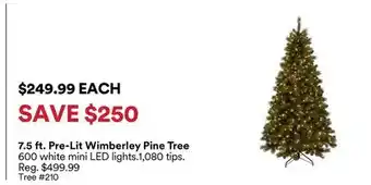 Michaels 7.5 ft. Pre-Lit Wimberley Pine Tree offer