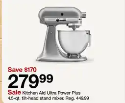 Target Kitchen Aid Ultra Power Plus 4.5-qt. tilt-head stand mixer offer