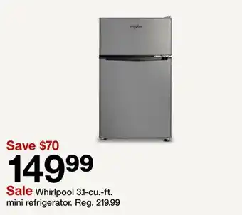 Target Whirlpool 3.1-cu.-ft. mini refrigerator offer