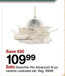 Target GreenPan Rio Advanced 10-pc. ceramic cookware set offer