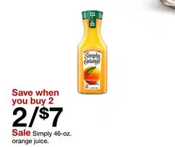 Target Simply 46-oz. orange juice offer