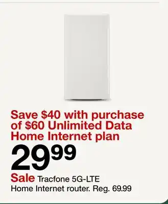 Target Tracfone 5G-LTE Home Internet router offer