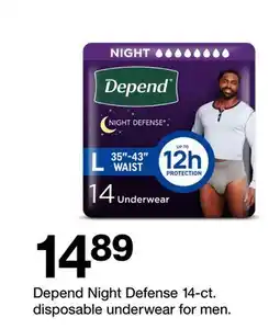 Target Depend Night Defense 14-ct. disposable underwear for men offer
