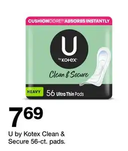 Target U by Kotex Clean & Secure 56-ct. pads offer