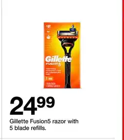 Target Gillette Fusion5 razor with 5 blade refills offer
