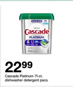 Target Cascade Platinum 71-ct. dishwasher detergent pacs offer