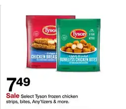 Target Select Tyson frozen chicken strips, bites, Any'tizers & more offer