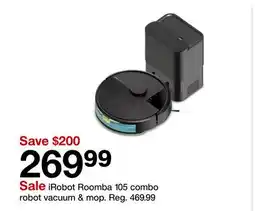 Target iRobot Roomba 105 combo robot vacuum & mop offer