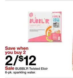 Target BUBBL'R Twisted Elixir 6-pk. sparkling water offer