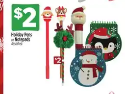 Dollar General Holiday Pens or Notepads offer