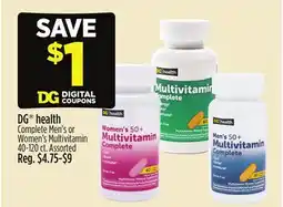 Dollar General DG health Complete Men's or Women's Multivitamin offer