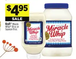 Dollar General Kraft Miracle Whip 30 oz. or Squeeze 19 oz offer