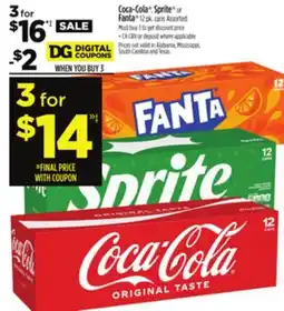 Dollar General Coca-Cola , Sprite or Fanta offer