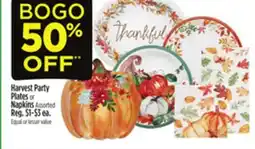 Dollar General Harvest Party Plates or Napkins offer