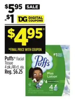 Dollar General Puffs Facial Tissue offer