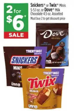 Dollar General Snickers or Twix or Dove offer