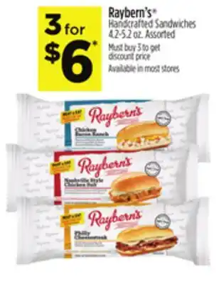 Dollar General Raybern's Handcrafted Sandwiches offer