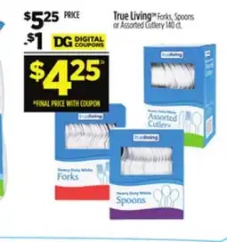 Dollar General True Living TM Forks, Spoons or Assorted Cutlery offer