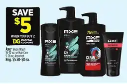 Dollar General Axe Body Wash 16-32 oz. or Hair Care 5-28 oz offer