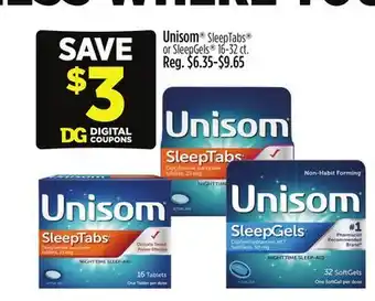 Dollar General Unisom SleepTabs or SleepGels offer