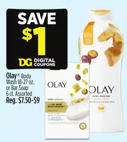 Dollar General Olay Body Wash 18-27 oz. or Bar Soap 6 ct offer