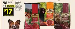 Dollar General Heartland Farms Dog Food Tender & Crunchy 24 lb., Savory Gravy 30 lb. or Grilled Favorites 28 lb offer