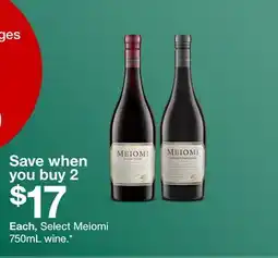 Target Select Meiomi 750mL. wine offer