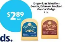 Aldi Emporium Selection Gouda, Edam or Smoked Gouda Wedge offer