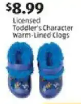 Aldi Licensed Toddler's Character warm-Lined Clogs offer