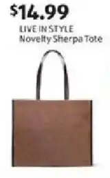 Aldi Live in style novelty sherpa tote offer