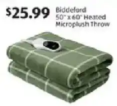 Aldi Biddeford 50"x60" heated microplush throw offer