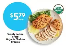 Aldi Simply Nature Fresh Organic Chicken Breasts offer
