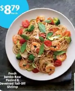 Aldi Fresh Jumbo Raw Peeled & Deveined Tail-Off Shrimp offer