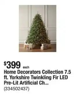 The Home Depot Home Decorators Collection Yorkshire Twinkling Fir LED Pre-Lit Artificial Ch... offer