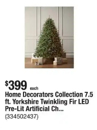 Home Decorators Collection Yorkshire Twinkling Fir LED Pre-Lit Artificial Ch...