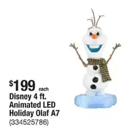 The Home Depot Disney animated LED holiday Olaf A7 offer