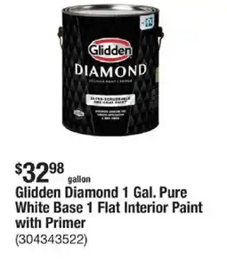 The Home Depot Glidden Diamond 1 Gal. Pure White Base 1 Flat Interior Paint with Primer offer