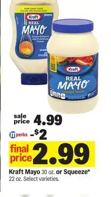 Meijer Kraft Mayo 30 oz. or Squeeze 22 oz offer