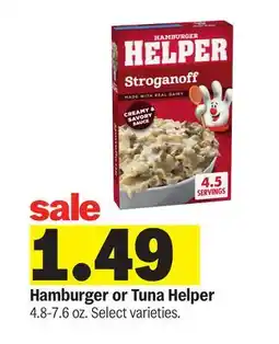 Meijer Hamburger or Tuna Helper offer