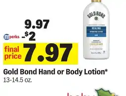 Meijer Gold Bond Hand or Body Lotion offer