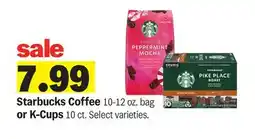 Meijer Starbucks Coffee 10-12 oz. bag or K-Cups 10 ct offer