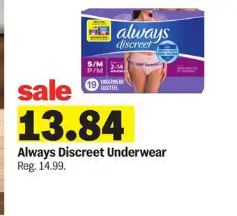 Meijer Always Discreet Underwear offer