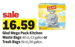 Meijer Glad Mega Pack Kitchen Waste Bags 80 ct./13 gallon or Trash Bags 50 ct./30 gallon offer