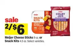 Meijer Meijer Cheese Sticks 9 oz. or Snack Kits 4.5 oz offer
