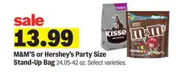 Meijer M&M'S or Hershey's Party Size Stand-Up Bag offer