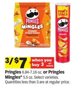 Meijer Pringles 6.84-7.16 oz. or Pringles Mingles* 5.5 oz offer
